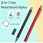 2IN1 Stylus Pen Compatible with Nintendo Switch, Capacitive Stylus for Nintendo Switch Pen, Switch Touch Screen Stylus Pen with Tether (Phantom Black)