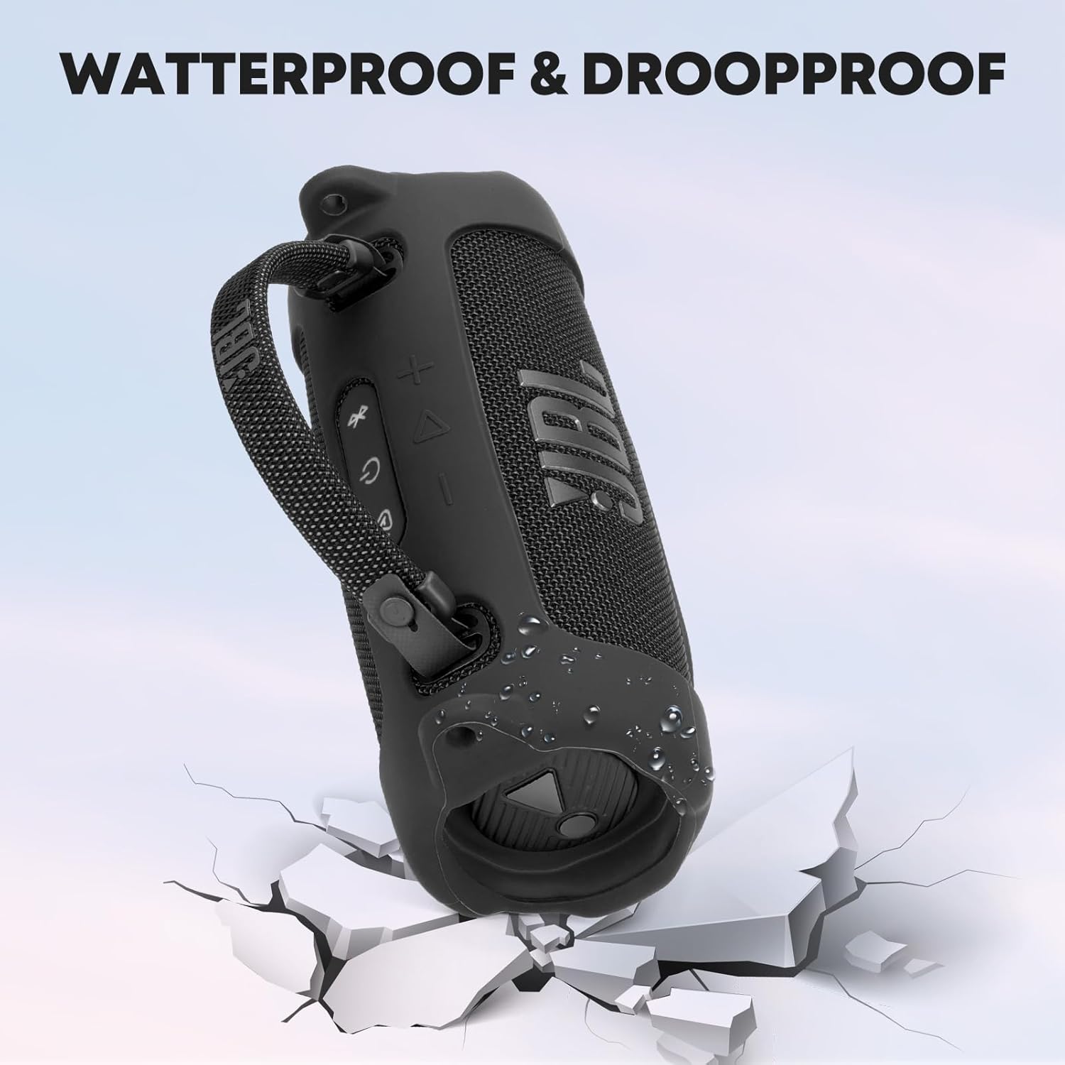 Silicone Cover Case for JBL Charge 6, Protective Cover with Detachable Shoulder Strap & Carabiner Clip, Flexible Soft Cases for JBL Charge 6 Portable Bluetooth Speaker Accessories (Purple Case Only) - Image 4