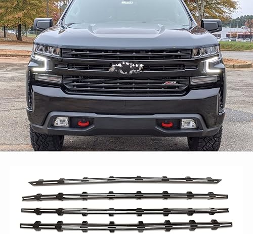 CHIESMA Cubiertas de parrilla para Silverado 1500 para Chevy Silverado 1500 LT RST 2019-2022 Cubierta de parrilla delantera parachoques delantero