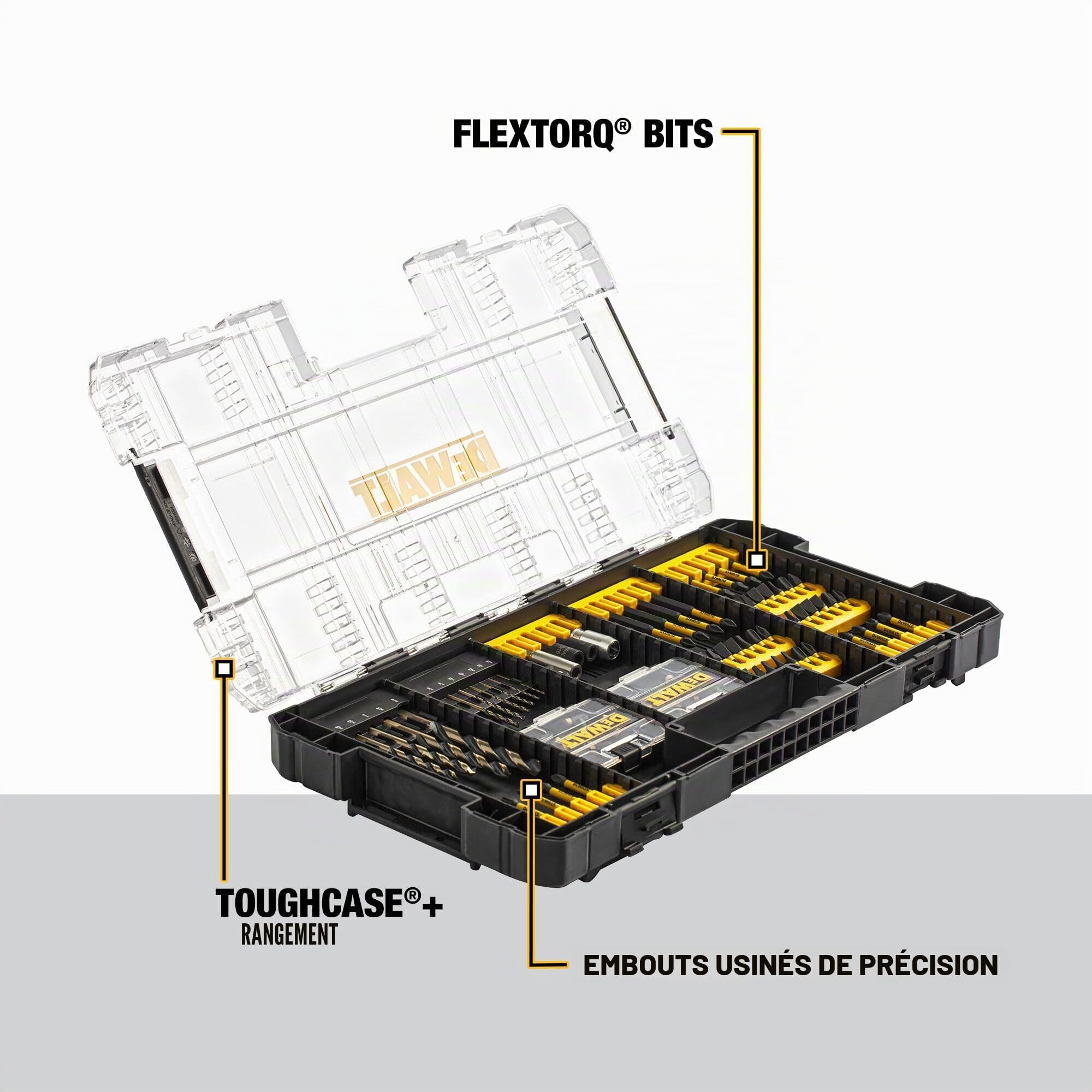 DEWALT FlexTorq DWANGFT100SETC Lot de 100 embouts de visseuse à percussion