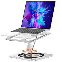 EOIWUY Supporto PC Portatile, [360° Base Girevole] Porta Laptop Stand Alluminio Regolabile