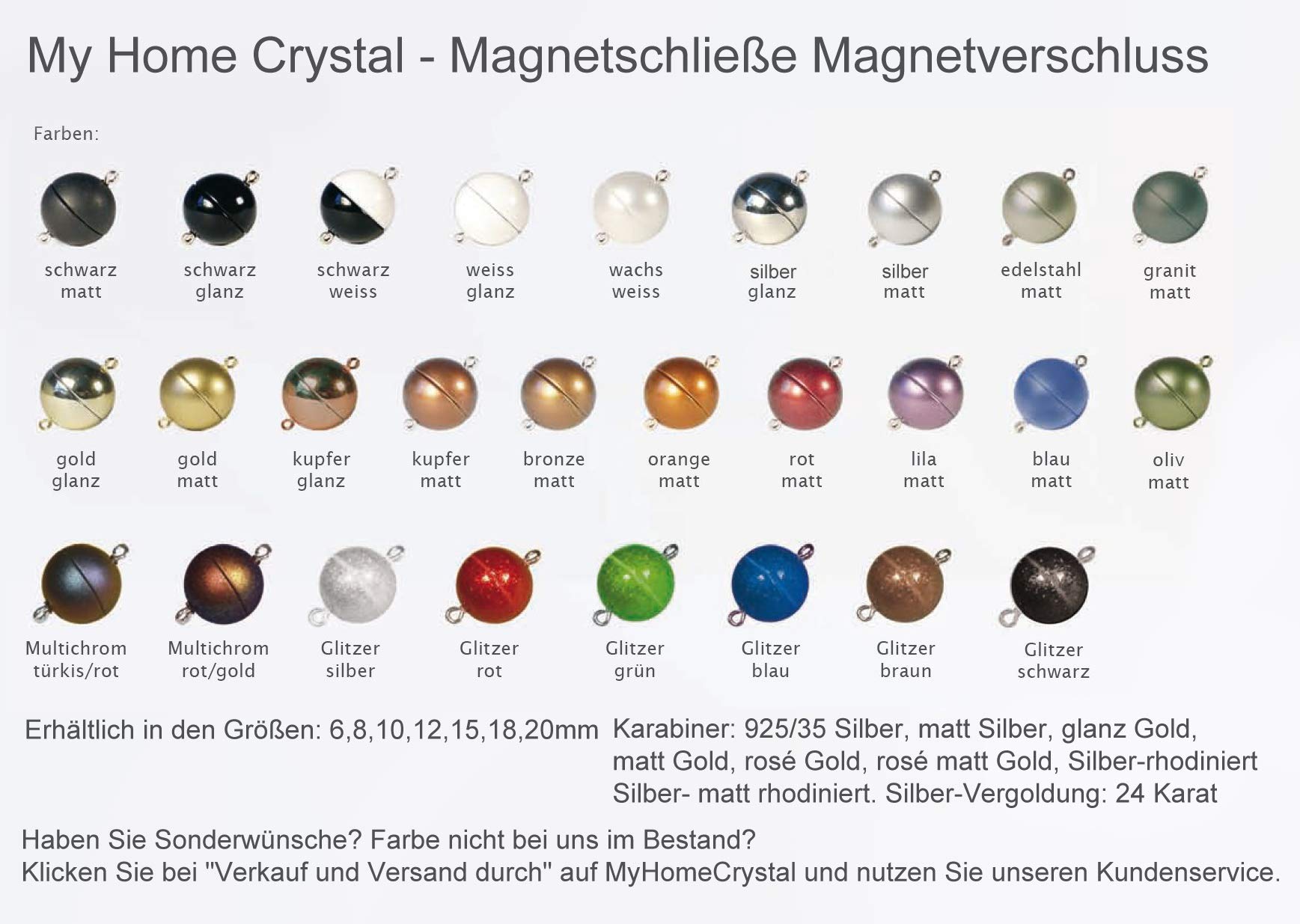 Magnetschließe 15mm Silber Mit Karabiner - Starker Magnetverschluss Für Schmuck
