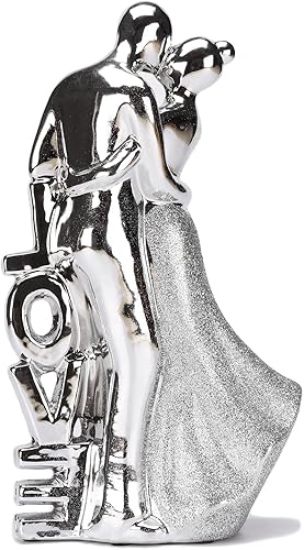 Miniatura 5 de Baile de cerámica Besos Amantes Estatua Pareja Amor Escultura Moderna Hogar Sala Oficina Estantería Escritorio Decoración Oro TQGJNY45