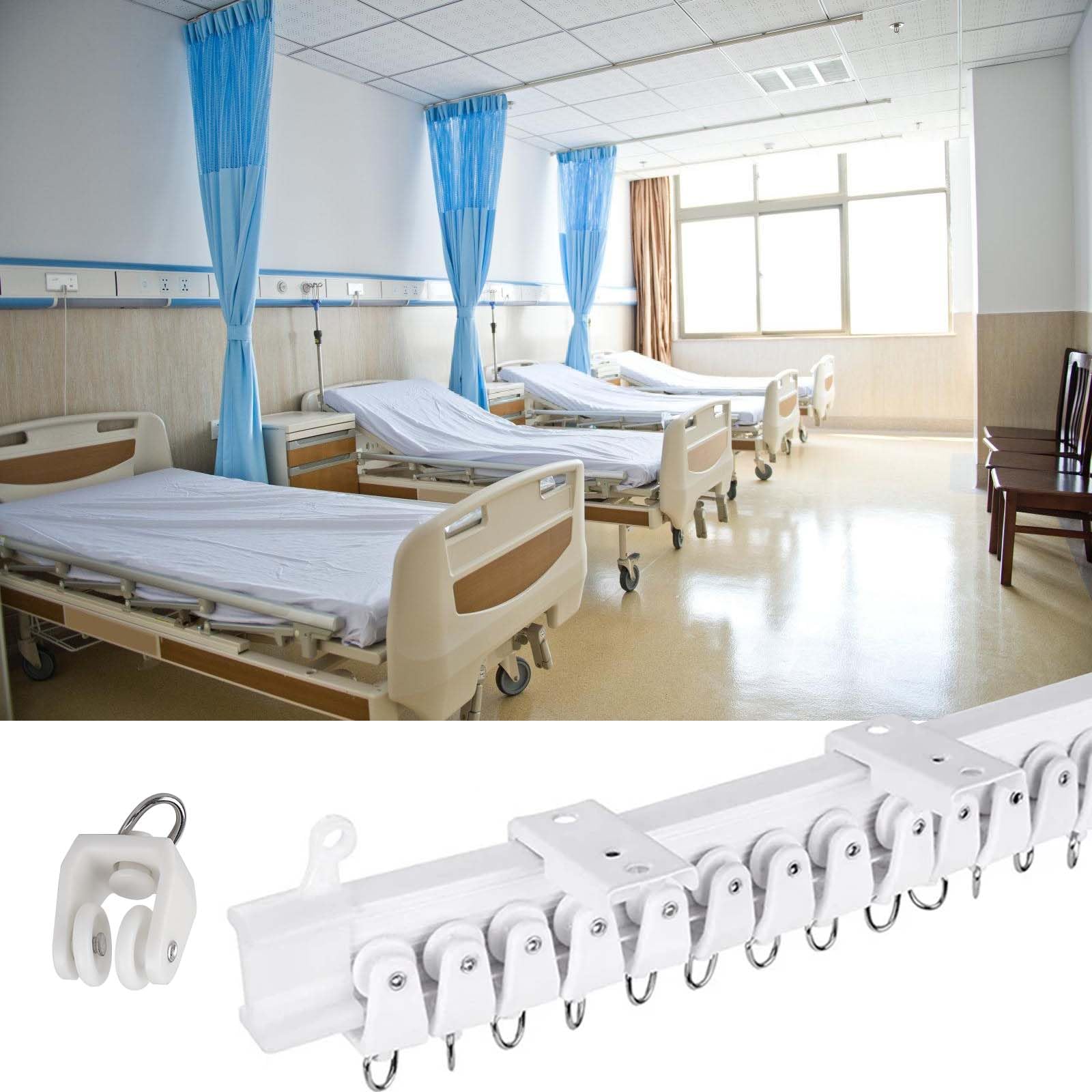 Binario per tende, flessibile da 5 m, con rulli silenziosi, divisorio, da appendere, sistema per doccia, tenda, camper, ospedale