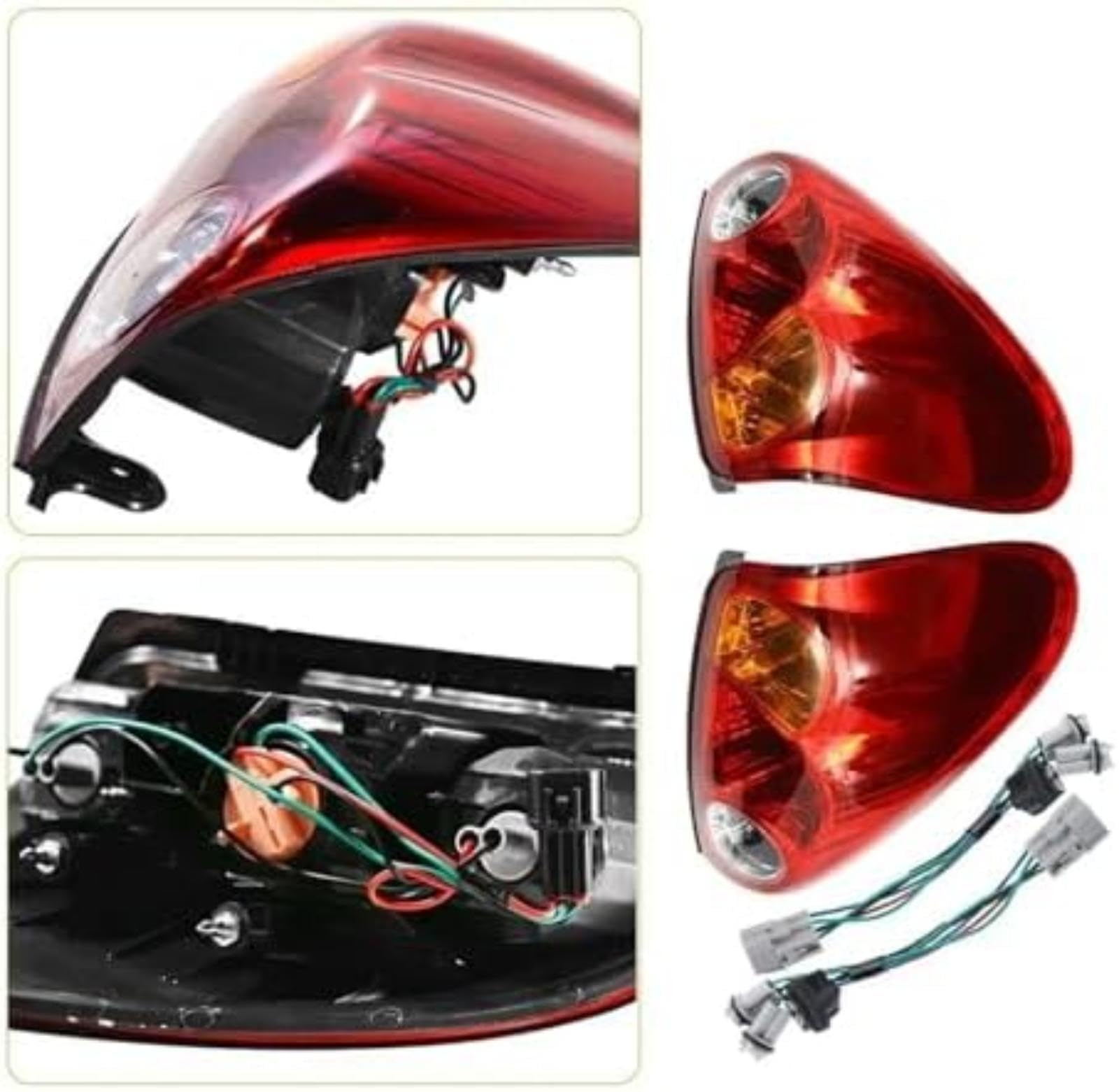 Riflettore paraurti posteriore, per L200, per Triton 2005-2011-2016 Fanale posteriore a LED per auto Rosso Freno Fendinebbia Indicatore di direzione con accessori in filo Luci (Right)