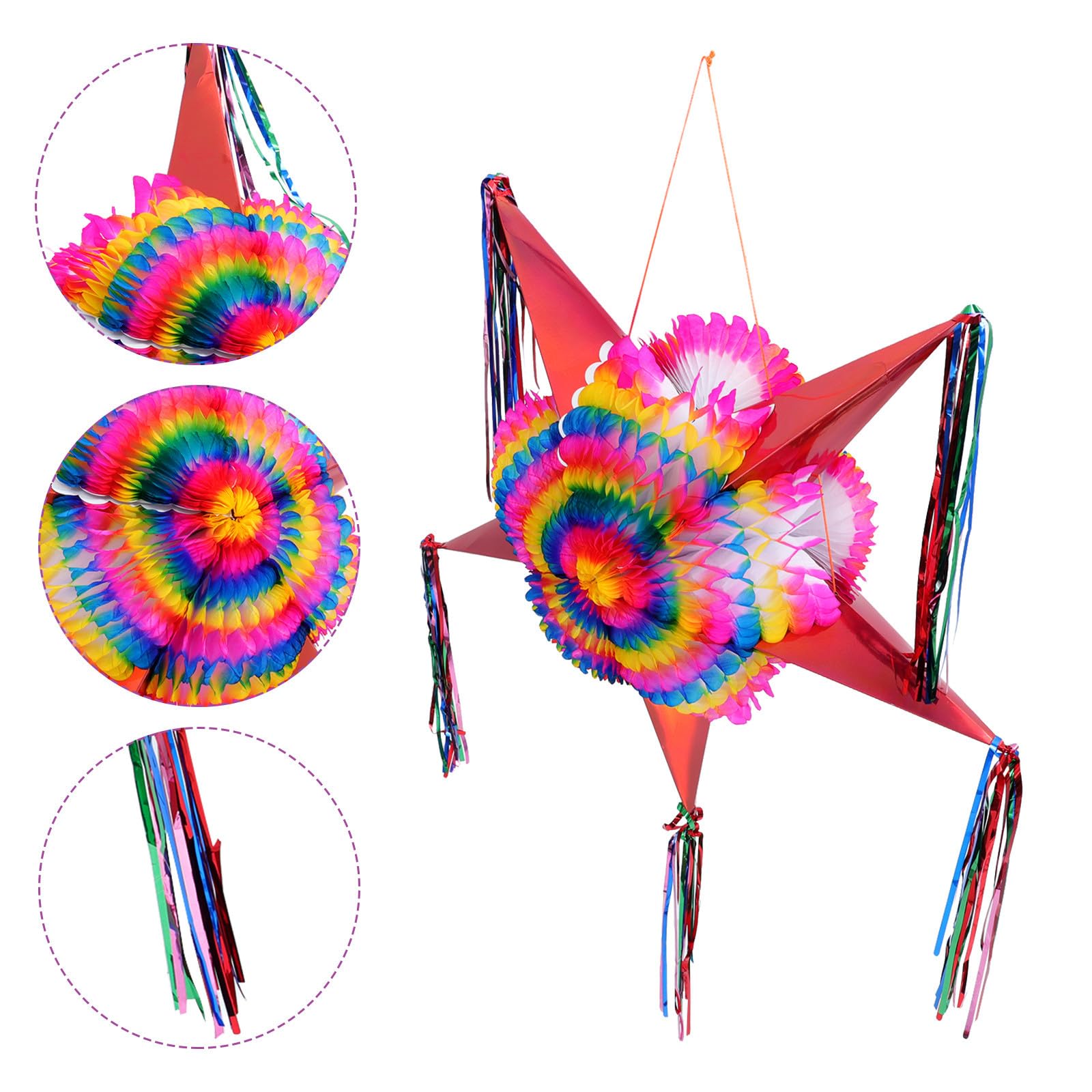 Piñata Decoración Colorida y Divertida de Papel de Estrella Plegable para Fiesta y Festival para Eventos y Juegos Infantiles