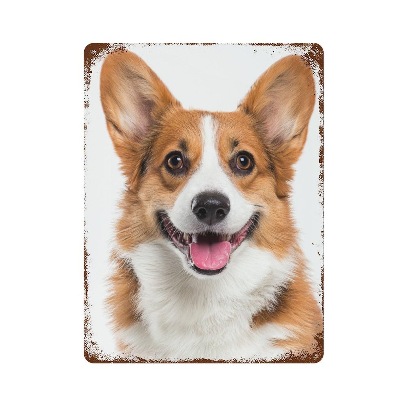 Corgi Dog Breed Information Retro Metal Sign 15.7"x11.8", Novelty Wall Decor for Garage, Pub Or Kitchen