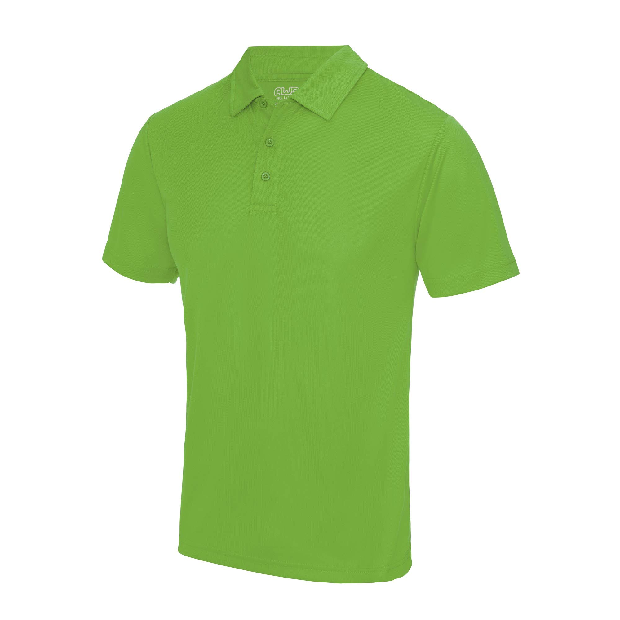 Just Cool Mens Plain Sports Polo Shirt (L) (Lime Green)