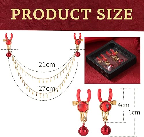 Miniatura 5 de Jesakmie Vibradores de abrazadera de pezón de 10 modos, pinzas para el pecho, estimulador eléctrico de pezón con control remoto, juguetes para