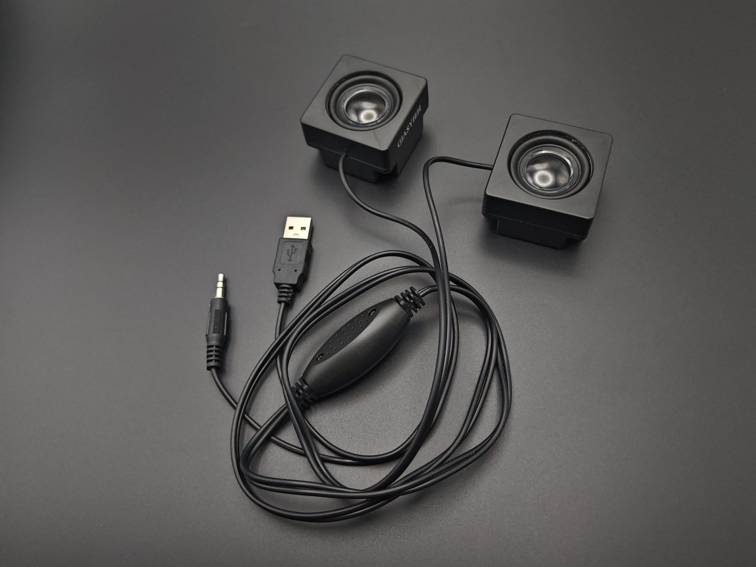Altoparlanti USB per computer, mini altoparlanti da scrivania, alimentati tramite USB, da 3,5 mm, TRS, con rotella di controllo del volume, per PC, laptop, tablet, telefono