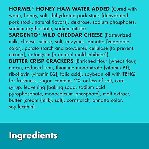 Miniatura 10 de Hormel Bandeja de aperitivos, jamón con queso y galletas, 14.71 oz