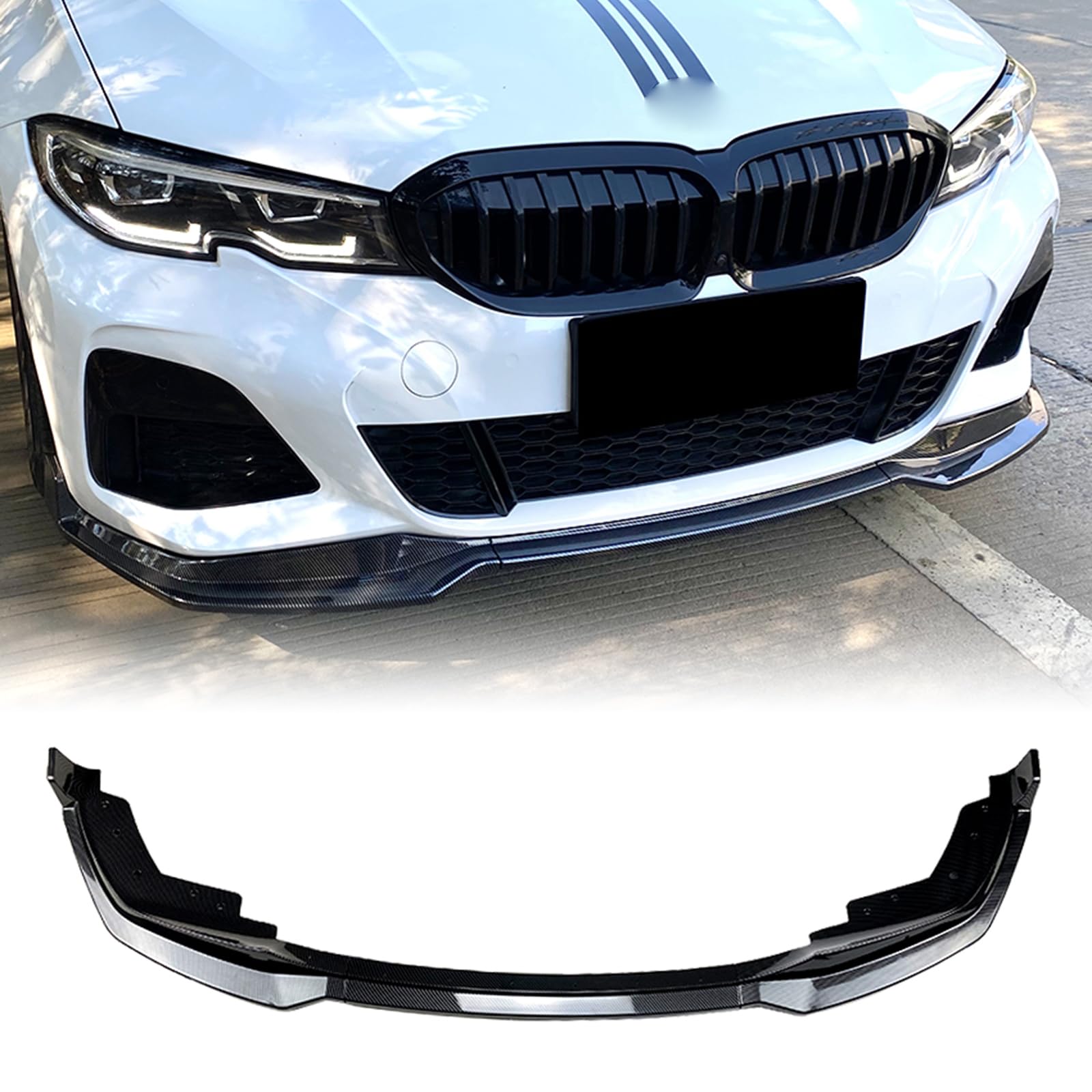 Front Bumper Spoiler Lip for BMW 3 Series G20 M Pack 2019-2022 320i 330i