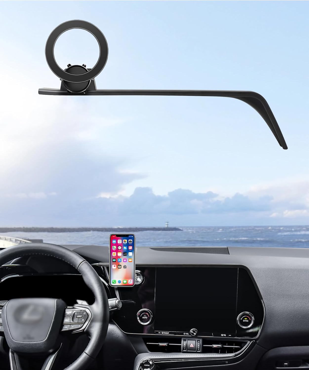 Car Phone Holder for Lexus NX 2022-2026 Accessories 9.8-Inch Screen Fixed Clip Phone Mount Compatible with MagSafe, NX Hybrid/NX250/NX350/NX350h/NX350 Premium/NX350 F Sport Handling
