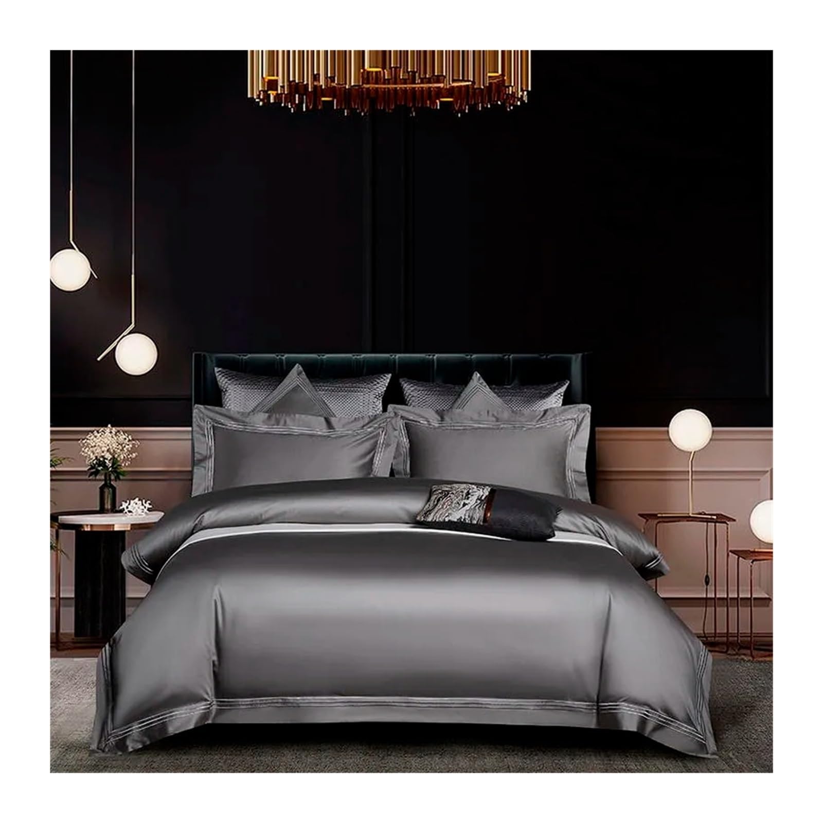 bawełna egipska, Deluxe 1000TC zestaw pościeli z egipskiej bawełny 4/6 sztuka(4,220X240cm 6Pcs)