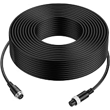 EKYLIN 50FT 15M Car 4-Pin Aviation Video Extension Cable for CCTV Rearview Camera Truck Trailer Camper Bus Motorhome Vehicle Backup Monitor Waterproof Shockproof System