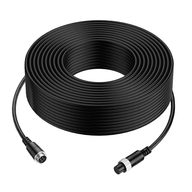 Cabo de Extensão de Vídeo Automotivo EKYLIN 4-Pin Aviation Macho para Fêmea, 15 m, para Câmera de Ré e Monitor