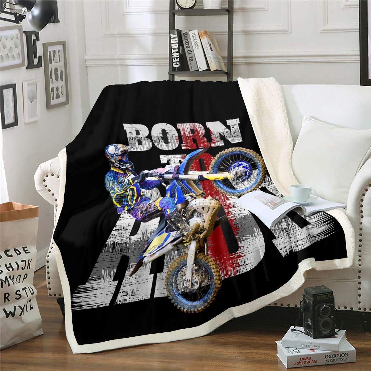 Coperta in pile Sherpa per motocross Rider Extreme Sports