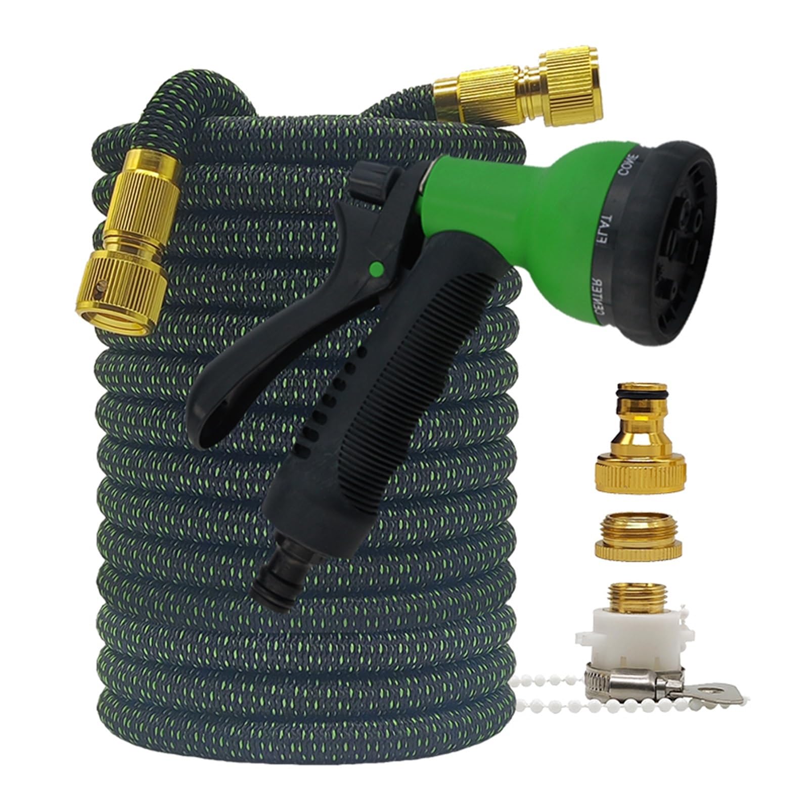Qeoqwqb Hose With Gun 5 High Pressure Garden Water Hose Expandable Flexible 2.5-30 Granules Pipe Irrigation Car Wash Gun(,100Ft)