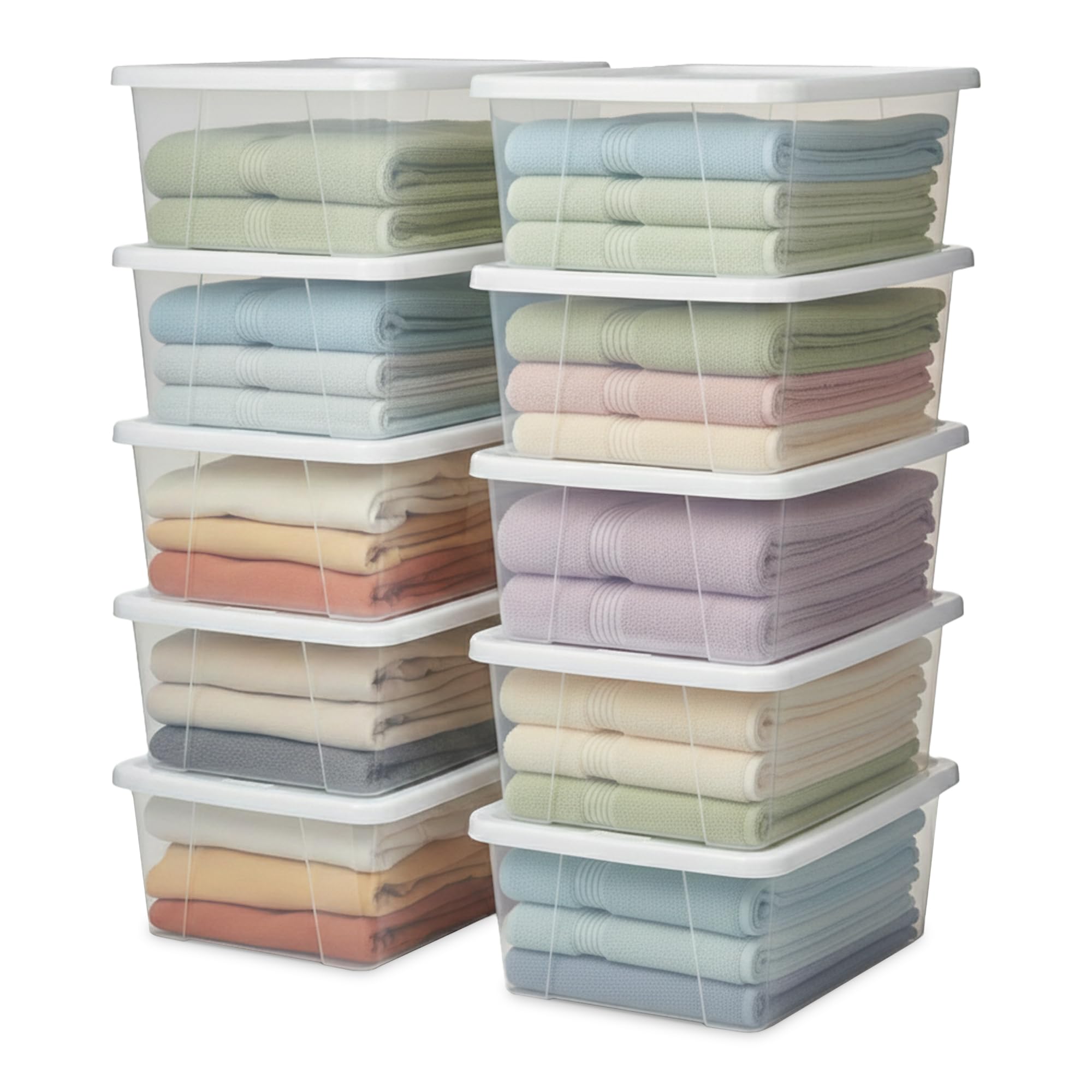 Homz Clear Storage Bin with Lid, Plastic Resin, White, X Small-6 Quart