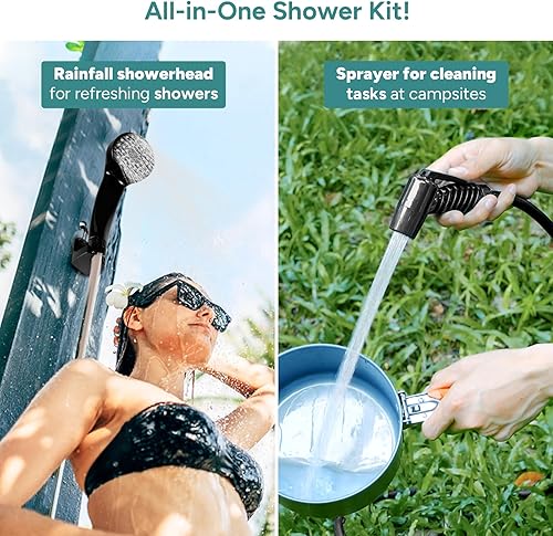 Miniatura 2 de DR.PREPARE Portable Shower for Camping, Shower Pump with 8000mAh Battery, 2200mAh Battery with 4.5 Gallons Bucket