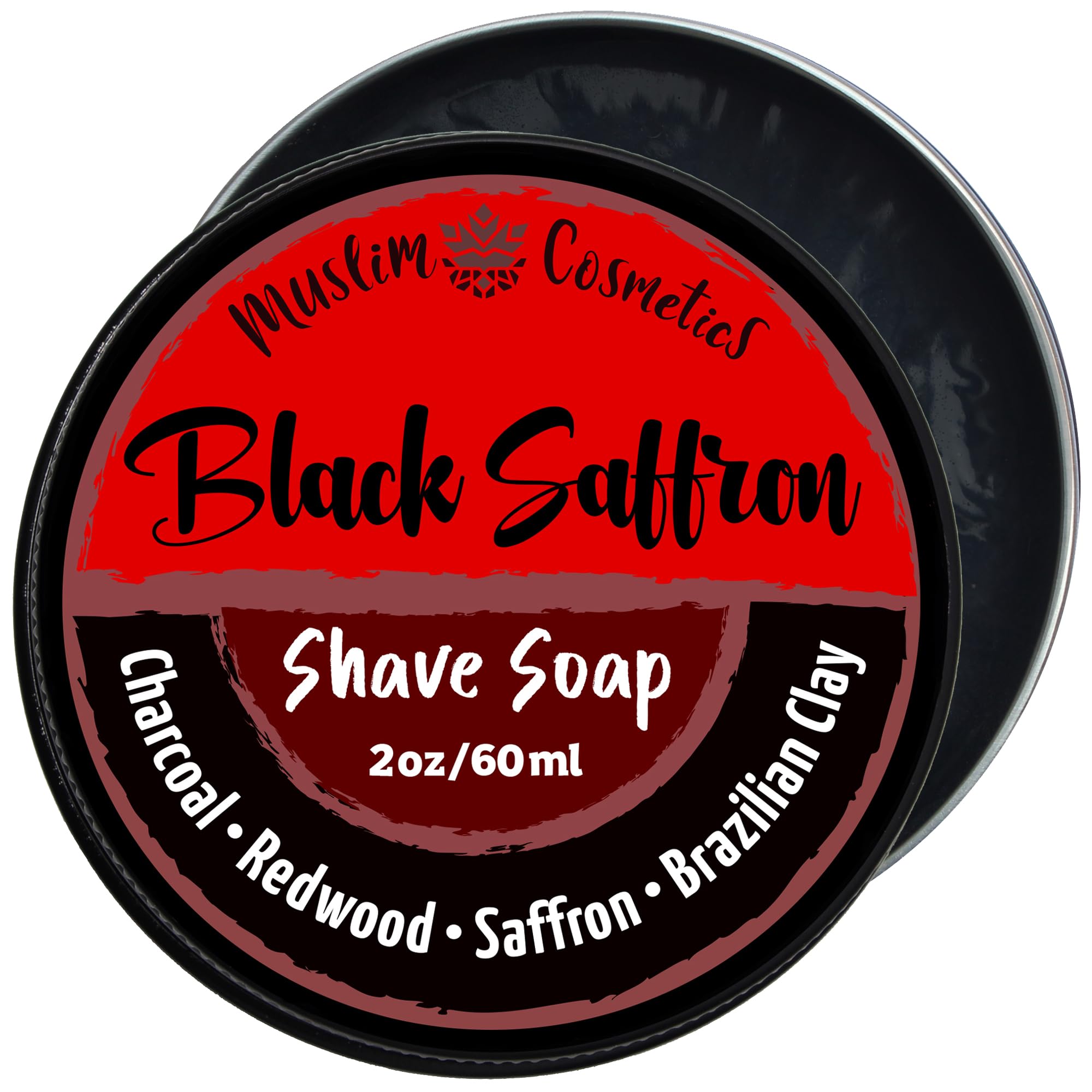 Sapone da barba al carbone, Redwood & Zafferano, crema da barba solida naturale per uomini, idratante, proteine d'avena, prodotto in Canada, lattina da 56 ml
