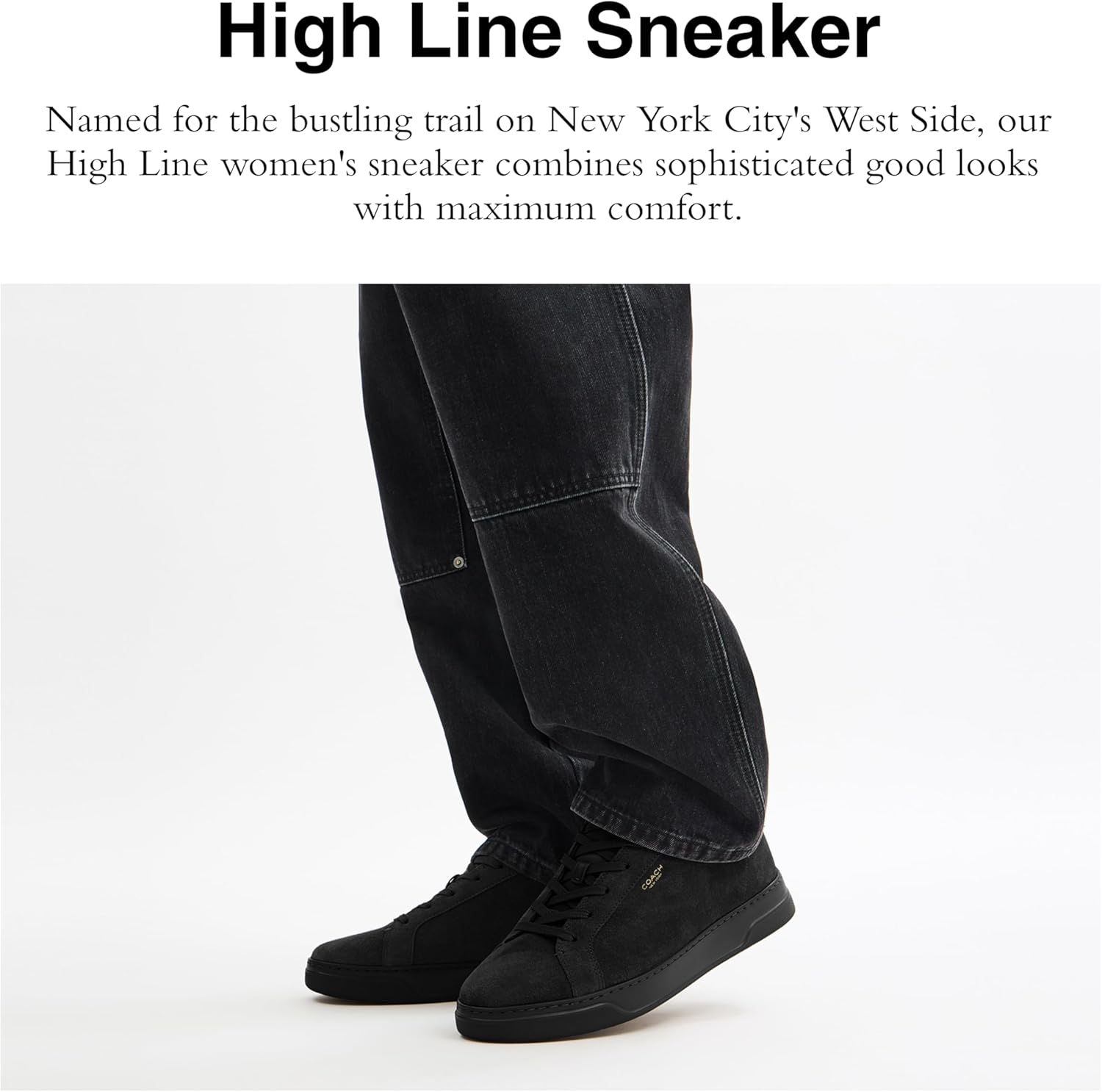 COACH High Line Suede Sneaker Black - Image 2