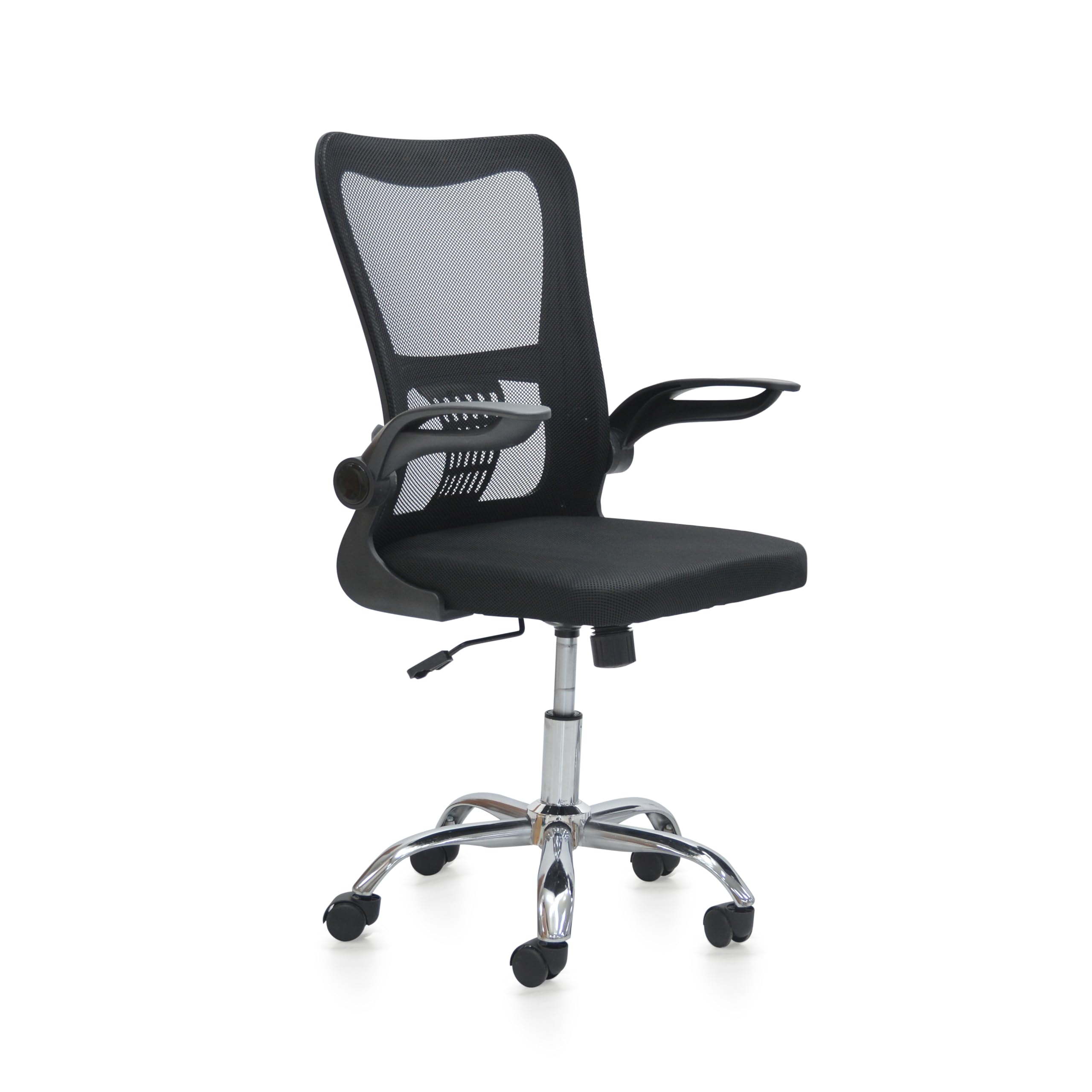Multi Home Furniture Ergonomic Office Chair – Adjustable Mesh Desk Chair with Lumbar Support, Flip-Up Armrests, Wheels & High Back for Computer Workstation, Study Room & Home Office Use (Black)