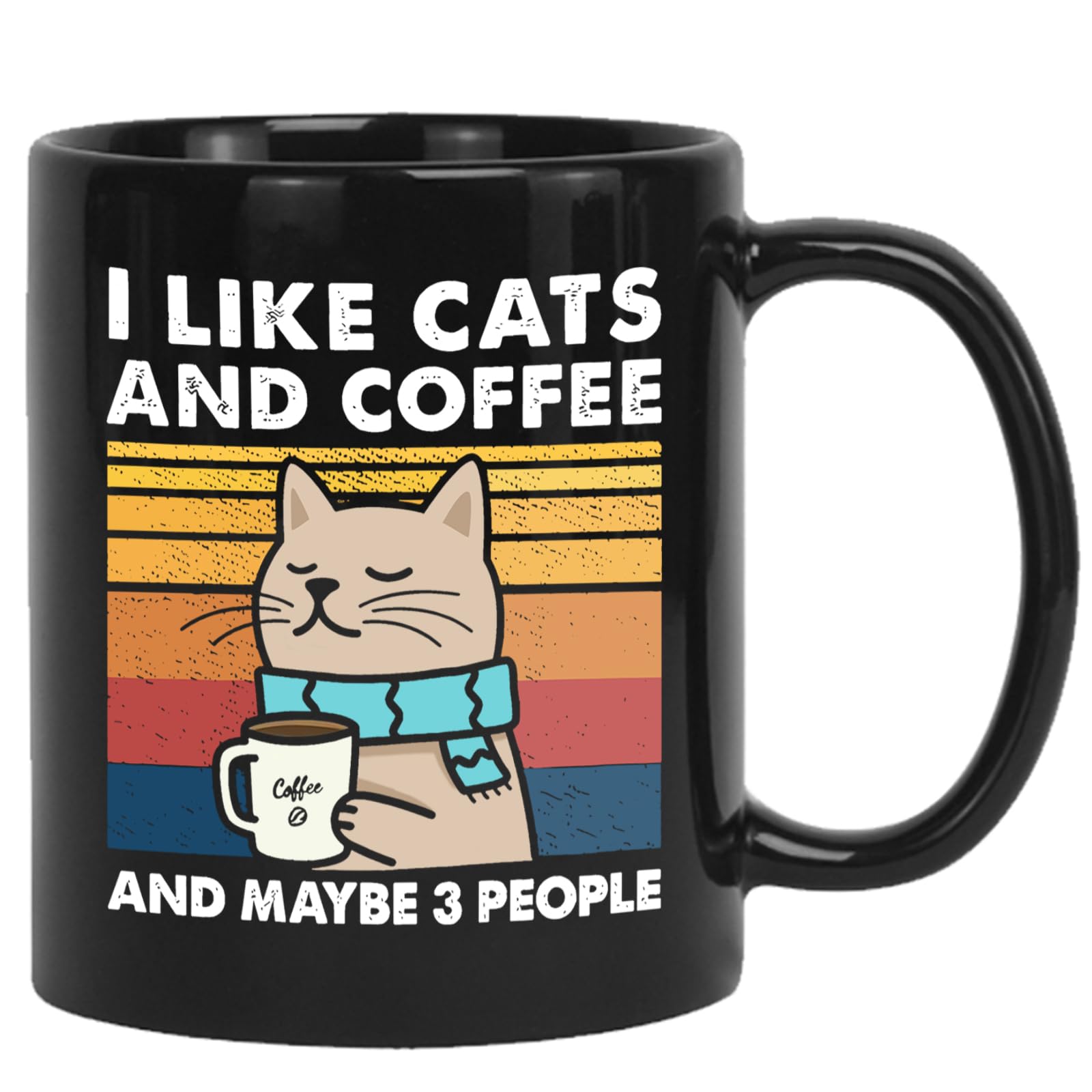 HaukeaFunny Cat Coffee Mugs Adult Humor Gifts for Cat Lovers Cute Mugs for Women Men Friends Coworkers 12oz Novelty Coffee Mugs Gifts