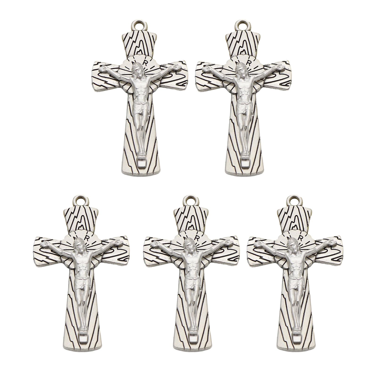 Tsophreniq 5PC Charm Cross Pendants Keychains Keyrings Bag Car KeyChains Rings Pendants