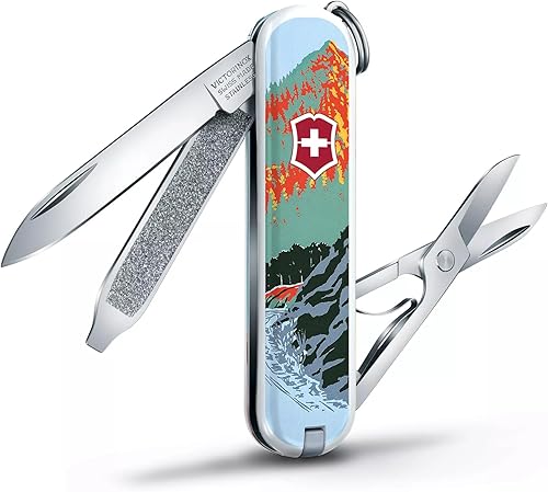Vista 105 de Victorinox Classic SD Precious Alox Swiss Army Cuchillo compacto de 5 funciones de fabricación suiza con hoja pequeña, destornillador y llavero