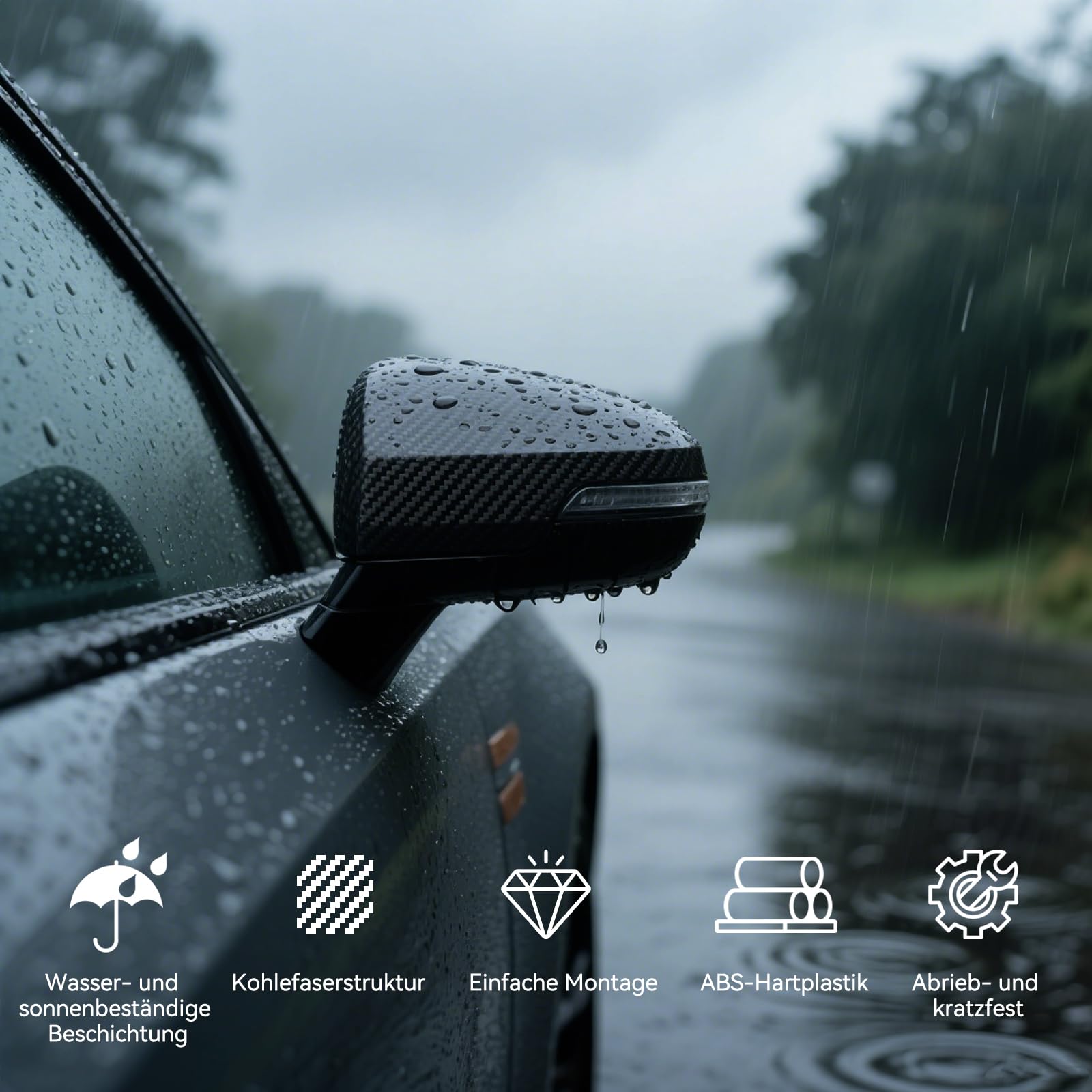 Nakładka na lusterko samochodowe, pasuje do BMW G20 G21 G28 G22 G23 G30 G38 G11 G12 G15 G16 tylko model z lewostronnym kierowaniem, błyszcząca czerń (1 para)