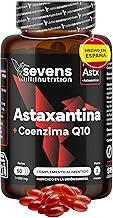Astaxantina Natural Pura Astapure® 80 mg con Coenzima Q10 y AOVE - Fórmula Patentada - Aporta 8 mg de alga H. Pluvialis - Antioxidante, Salud Ocular, Piel y Sistema Inmune – 60 Perlas - Alta Absorción