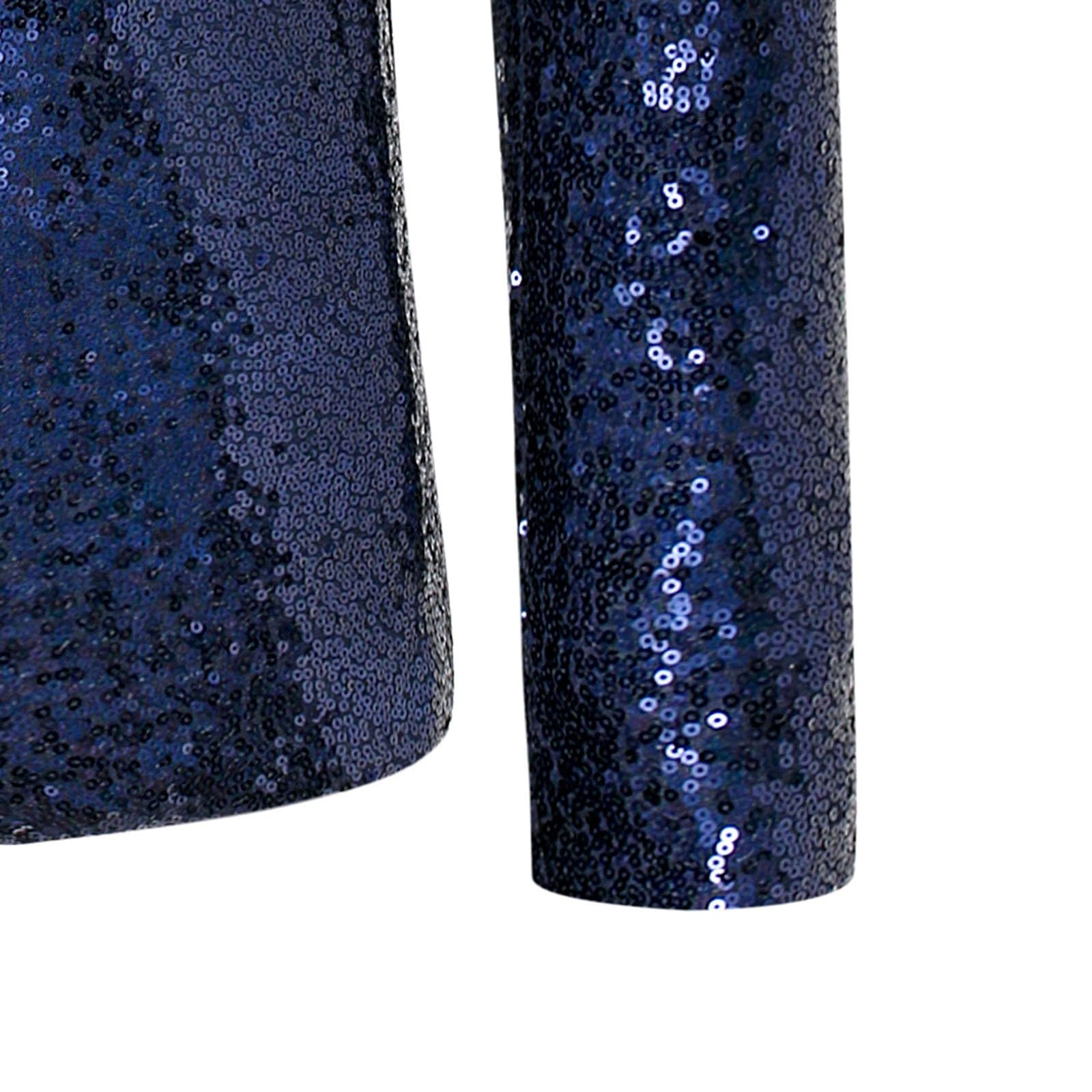 Generisch Chaqueta brillante para hombre, para bodas, fiestas, lentejuelas, corte ajustado, para hombre, con un botón, chaqueta de esmoquin, para hombre, Navidad, Nochevieja, fiesta, brillante