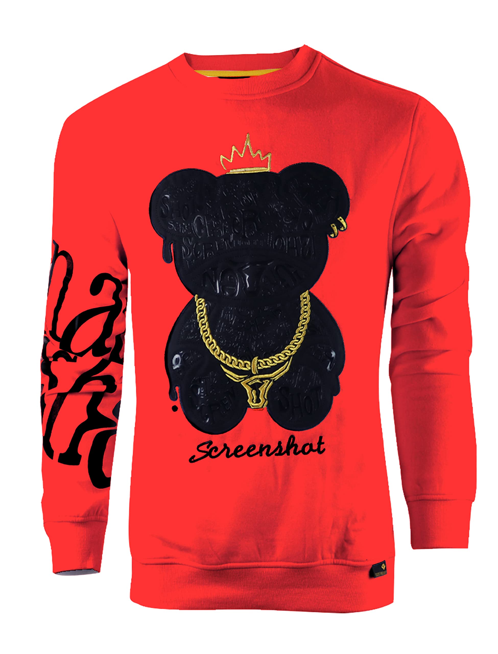 SCREENSHOT Mens Urban NYC Graffiti Hip Hop Fleece Pullover Active Fashion Crew Neck Sweatshirt Top