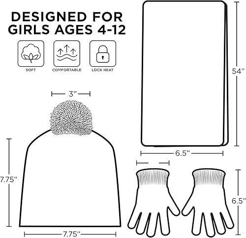 Miniatura 6 de Conjunto de gorro de invierno, bufanda y guantes para niñas pequeñas de Nickelodeon, de 2-4 años o conjunto de gorro, bufandas y guantes para niños