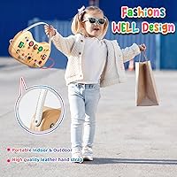 Vista 4 de Tablero de actividades Montessori para niños pequeños, de madera con 17 luces LED, juguetes de viaje para niños de 1 a 3 años, con interruptor