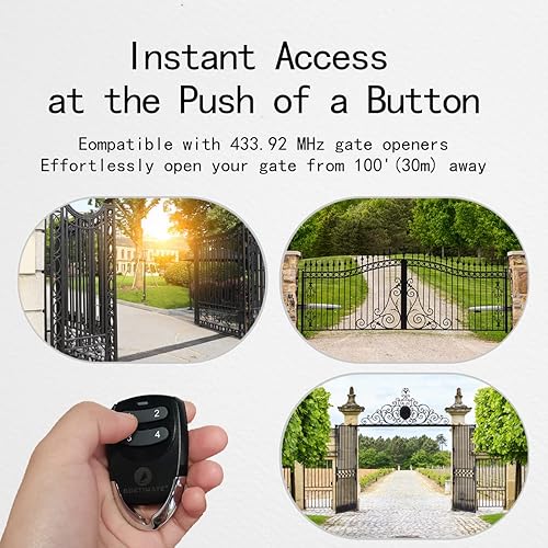 Miniatura 8 de DORTIMATE Transmisor de control remoto para abridor de puerta automático Hardware eléctrico de puerta con código rodante 433.92MHz (RT01-B)