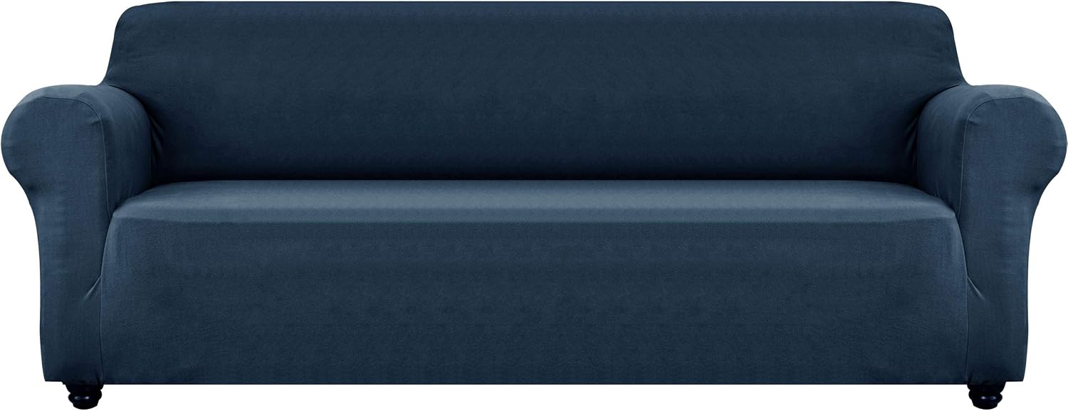 Obytex Stretch Sofa Cover Soft and Comfortable Upgrade Pattern Couch Covers Dog Cat Pet Slipcovers Furniture Protectors (Large, Navy)