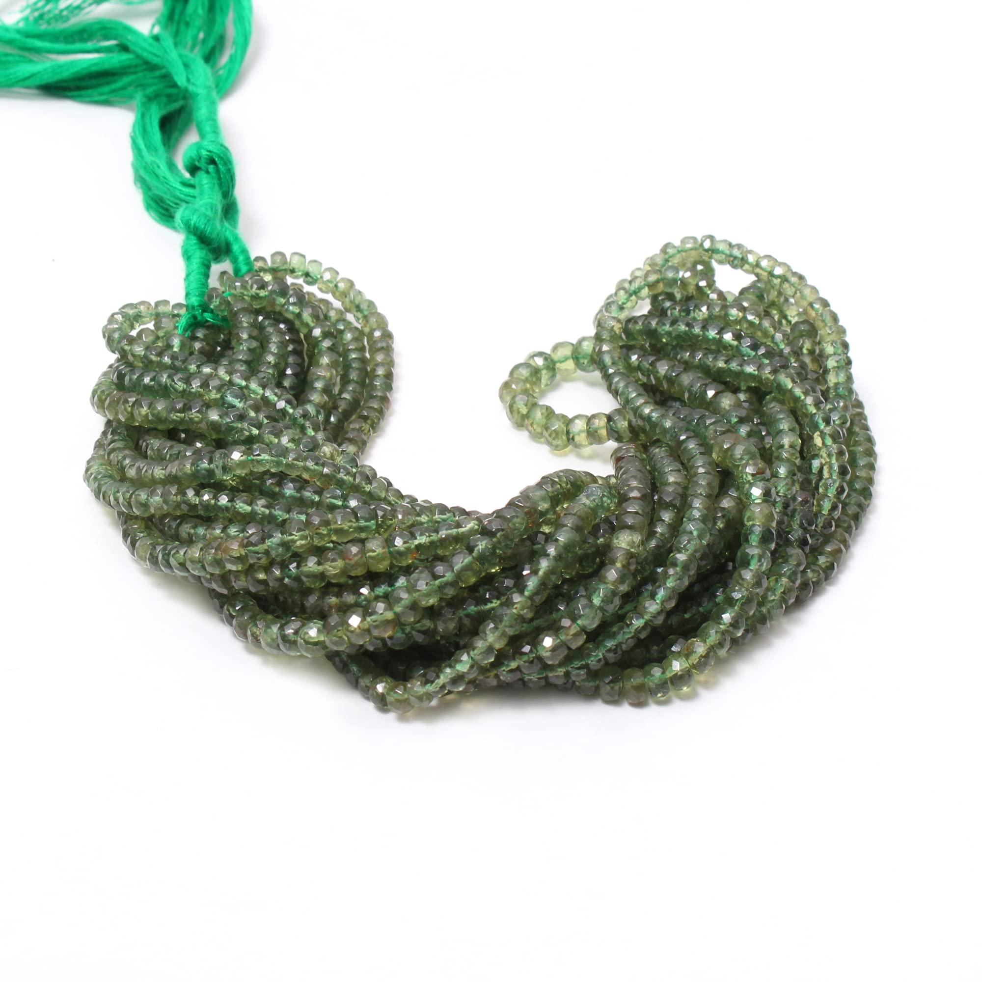Amazon.co.jp: グリーンアパタイト ロンデルシェイプビーズ、4~4.5mm