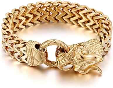❤まゆさま❤金龍Bracelet❤ Amazon.com: Skcess Bracelet Men Gold, Chain Bracelets Dragon