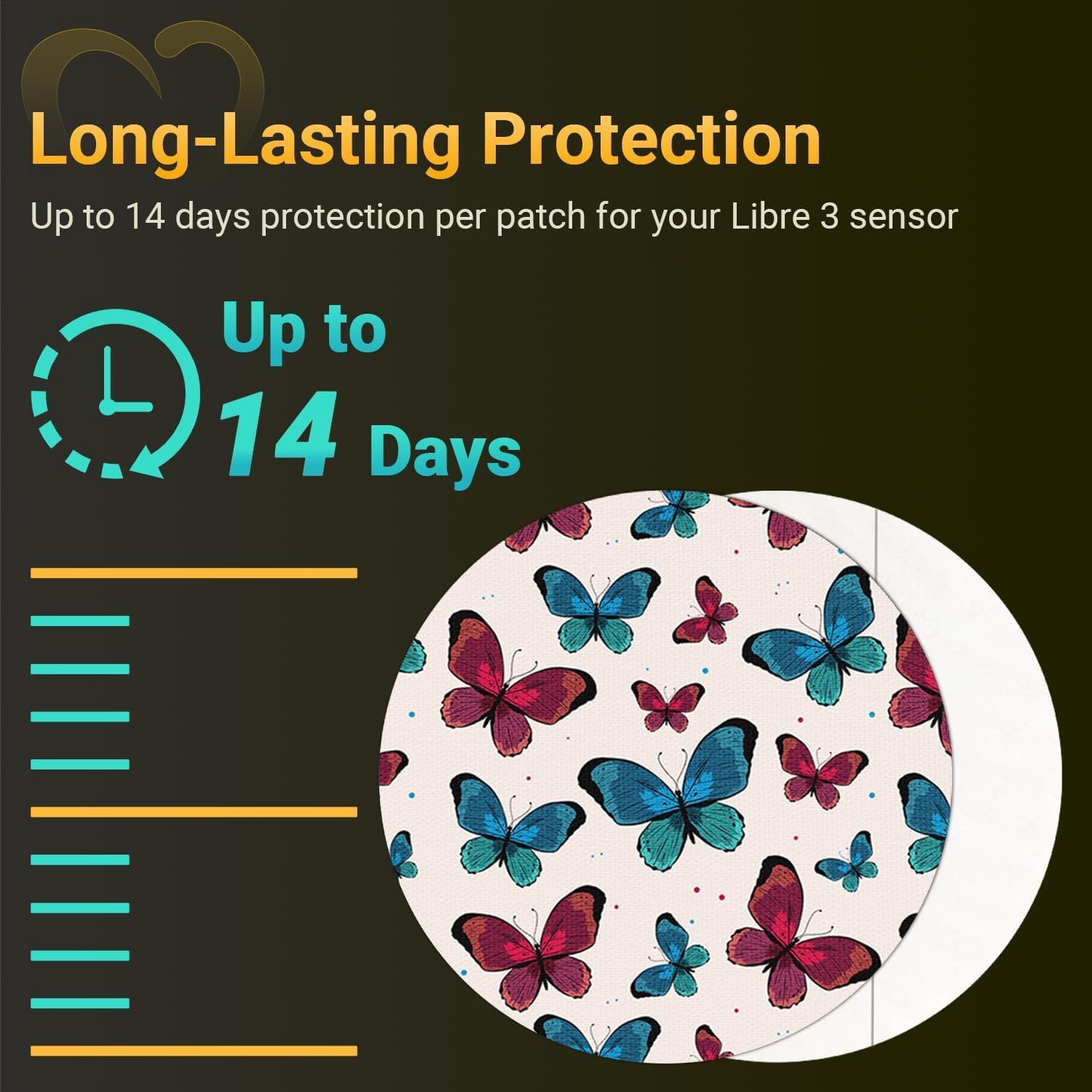 Libre 3 & Plus Sensorabdeckungen, wasserdichte Blumen, stoßsichere harte Kappe | Amolyfe Freestyle Libre 3 Plus Abdeckungen, atmungsaktiv, latexfrei, Instinkt-Pflaster, 14 Tage CGM-Schutz, Blume, 10 Stück