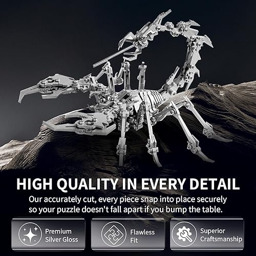 Miniatura 10 de Microworld Kits de modelos de metal 3D rompecabezas mecánico de dragón de hielo 3D para adultos colección Warcraft de acero rompecabezas simples