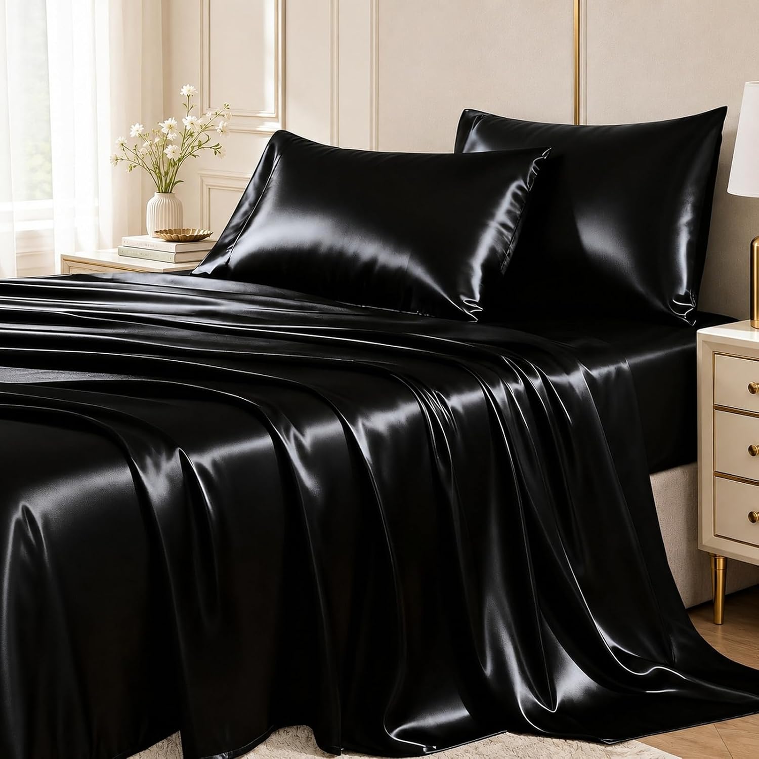 CozyLux Satin Sheets Queen