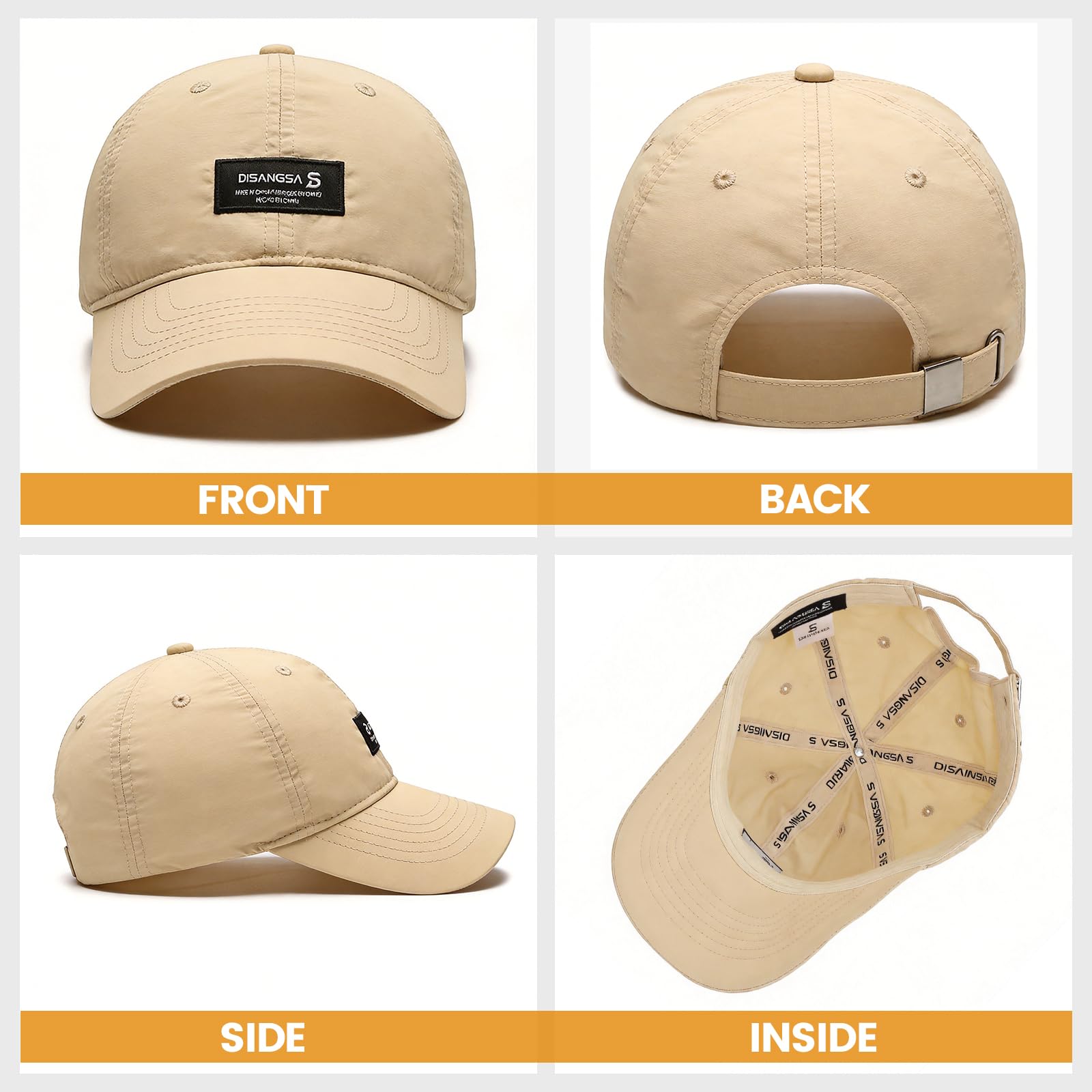 LCKEBT 2 Packs Gorras Verano Running Hombre Impermeable, Gorra de Béisbol Secado Rápido Protección Solar, Sombrero de Sol de Transpirable Ligeras Plegable para Senderismo Pesca Jungla — view 4