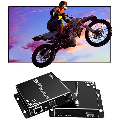 Miniatura 8 de Extensor HDMI HDBasT a través de Ethernet Cat5e6 de hasta 328.1ft (328 pies), JCHICI UHD 4K 60Hz (420 8 bits) con IR bidireccional, PoC y RS 232,