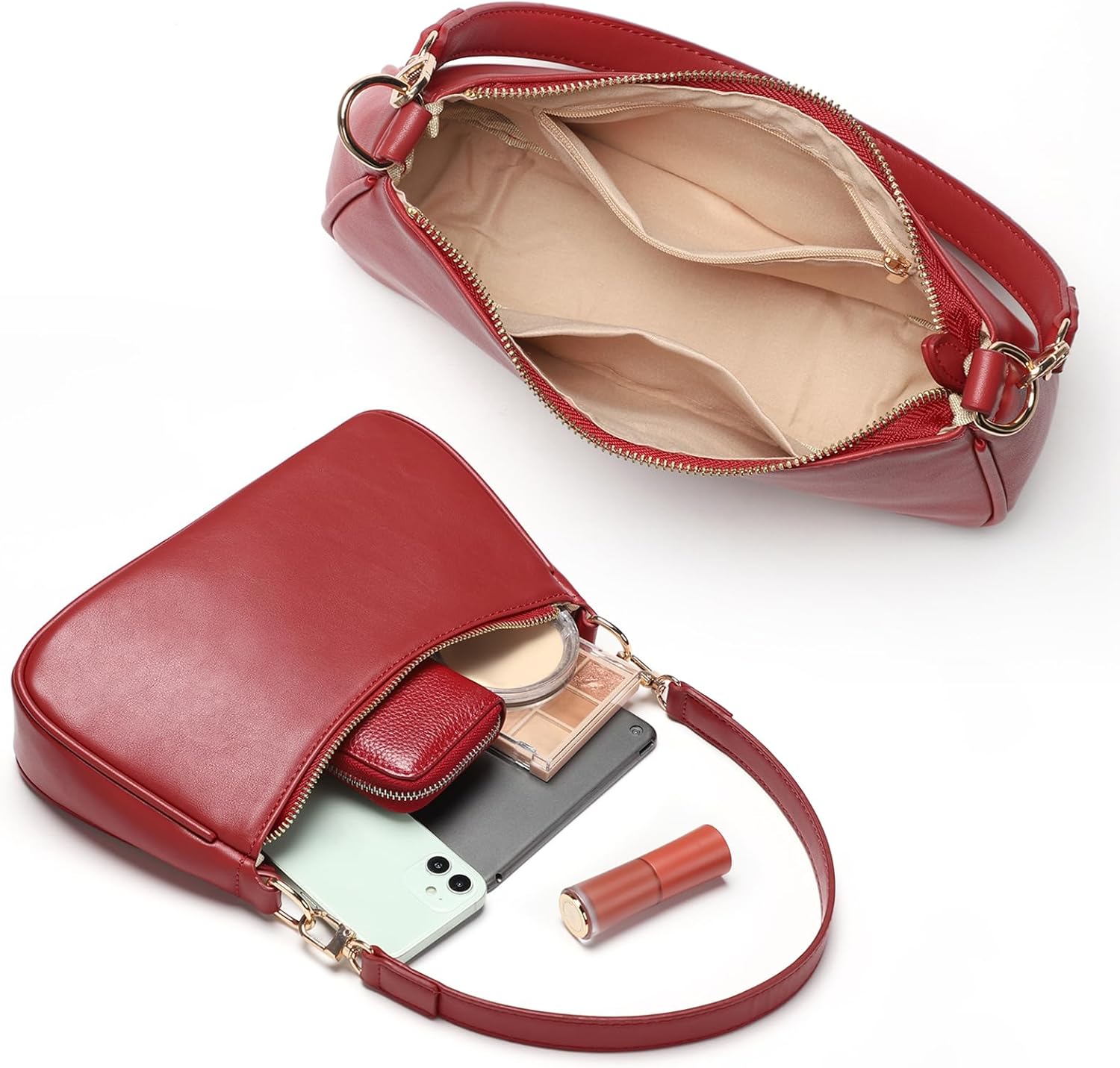 WantGor Clutch Tote Handbags, Shoulder Purse for Women Crossbody Bags Mini Hobo Bag Retro Vegan Leather Trendy Handbag - Image 5