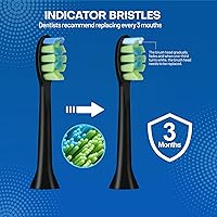 Vista 6 de 10 cabezales de repuesto compatibles con cepillos de dientes eléctricos 7am2m AM100/AM101/AM105/AM111, 10 unidades (negro)