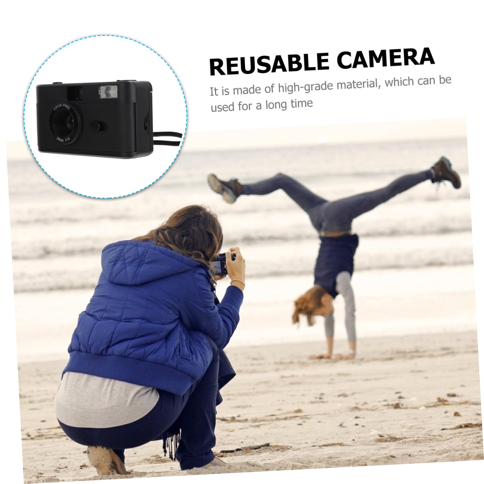 DOITOOL Pcs Retro Plastic Film Camera Built-in Flash No Battery Required Mm Film Camera for Vintage Photography