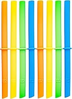 Vista 8 de Elk and Friends Pajitas de silicona reutilizables para adultos y niños con tapón para tarros o vasos Mason de 12 y 14 onzas, paquete de 8 pajitas