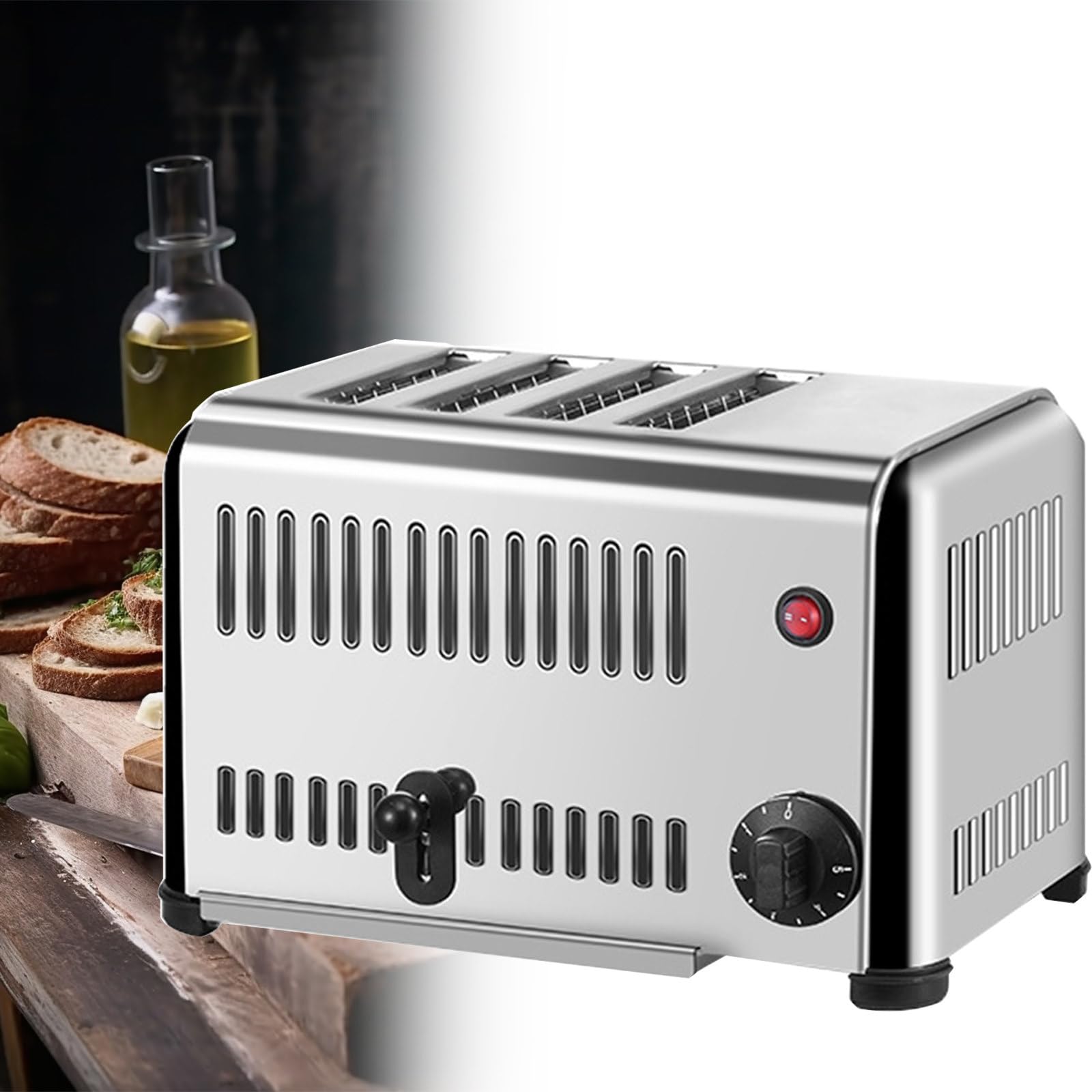 Comercial Tostadoras, Tostadora de 4/6 rebanadas con Ranuras Anchas, Tostadora eléctrica con 2 Modos y Temporizador de 1 a 5 Minutos, para máquina para Hornear Pan de Restaurante,4-Slice